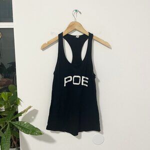 Poe Yoga Tribe Black Racerback Muscle Tank Size Small